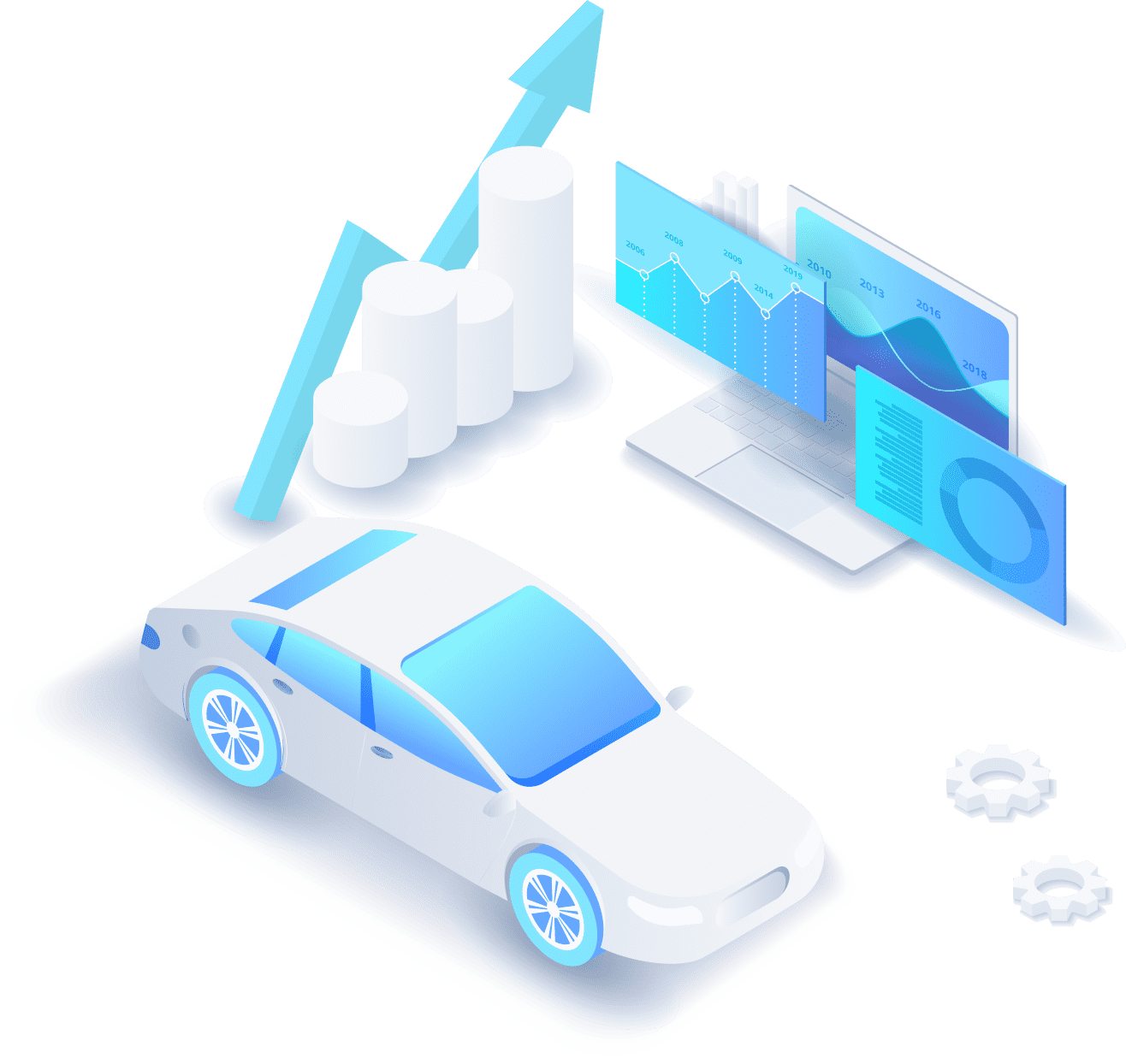 車やモニターの画像